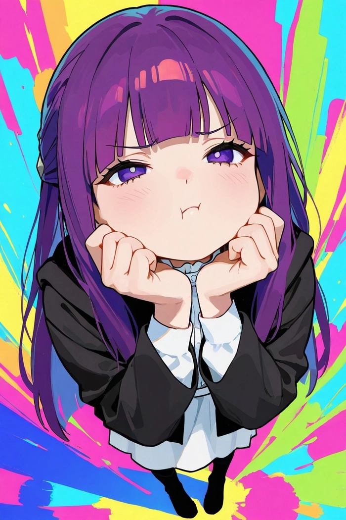 Nhân vật anime nữ tóc tím nổi bật