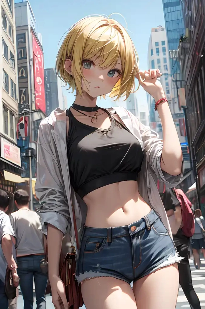 Nhân vật anime nữ tóc vàng ngầu