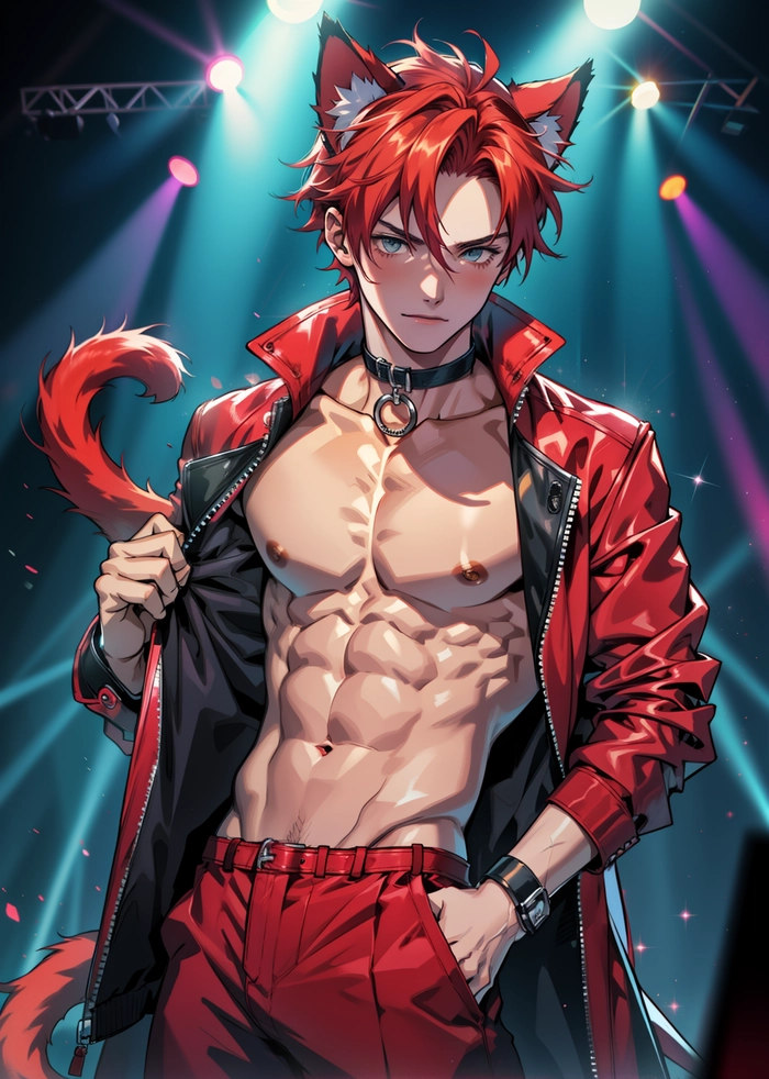 Nhân vật anime tóc đỏ nam ngầu