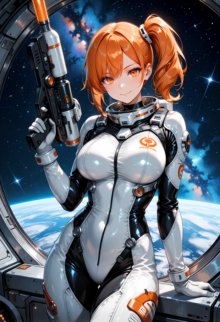 Nhân vật nữ anime tóc cam đầy khí chất