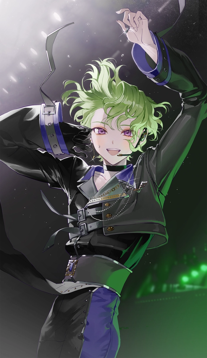 Trái anime tóc xanh lá ngầu