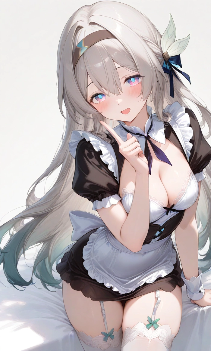 Ảnh Anime girl tóc xám đáng yêu