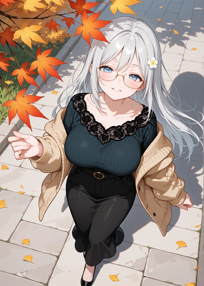 Ảnh Anime nữ tóc xám phong cách