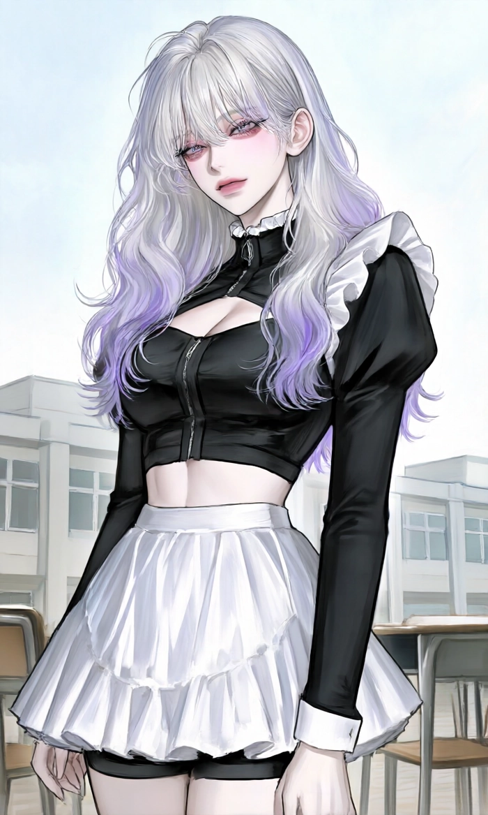 Ảnh Anime nữ tóc xám trưởng thành