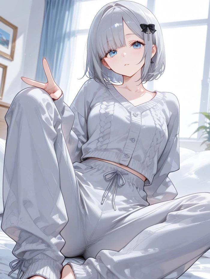 Ảnh Anime nữ tóc xám xinh đẹp