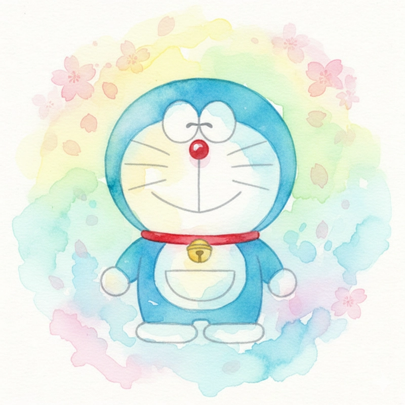 Ảnh Doraemon chibi cute màu sắc tươi sáng