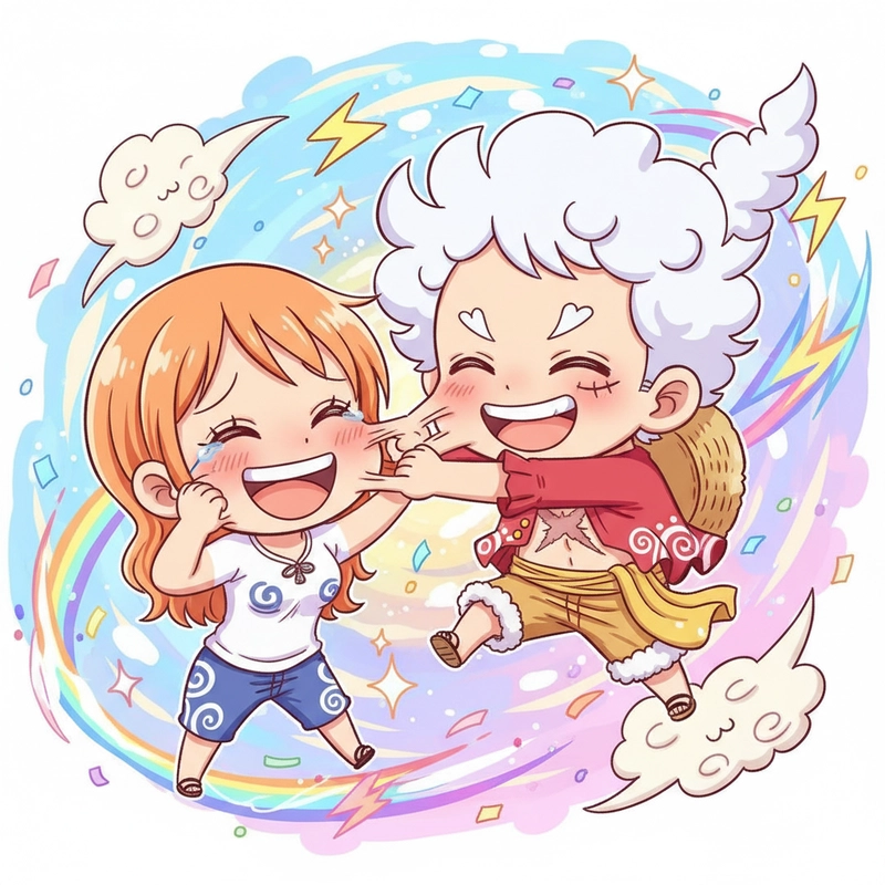 Ảnh Gear 5 Luffy chibi nổi bật