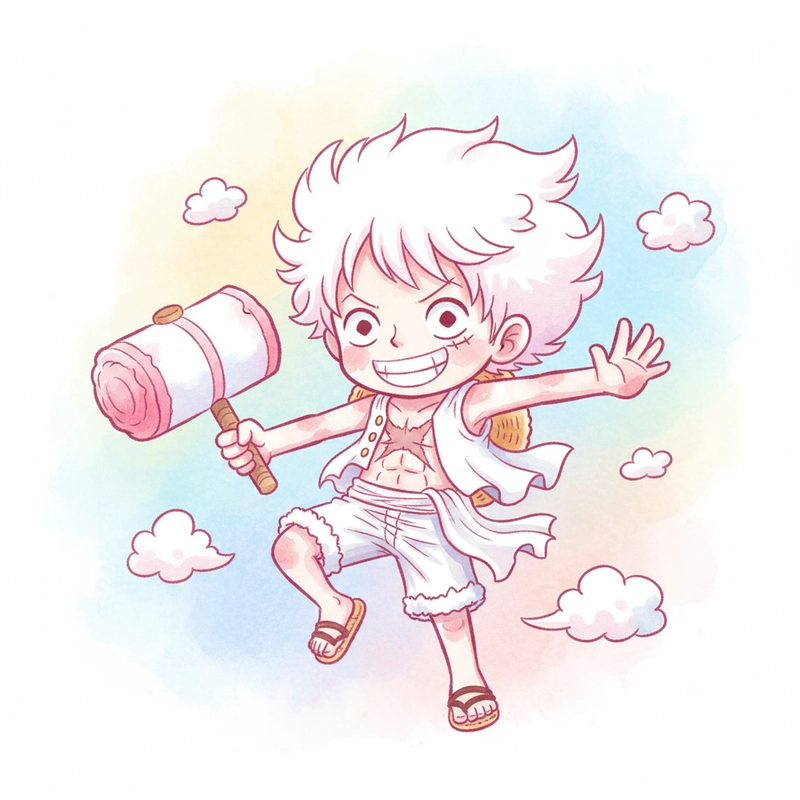Ảnh One Piece Luffy Gear 5 chibi