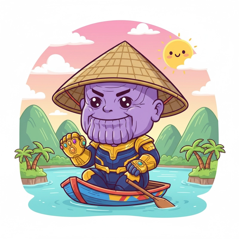 Ảnh Thanos Marvel chibi biểu cảm hài hước