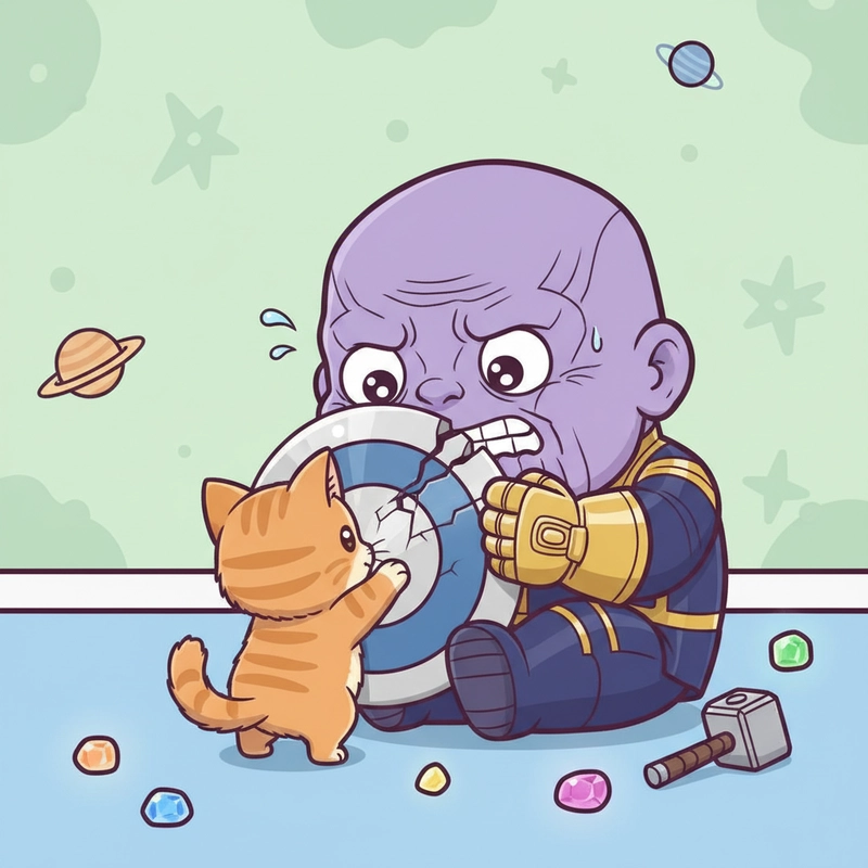 Ảnh Thanos Marvel chibi đáng yêu phong cách anime