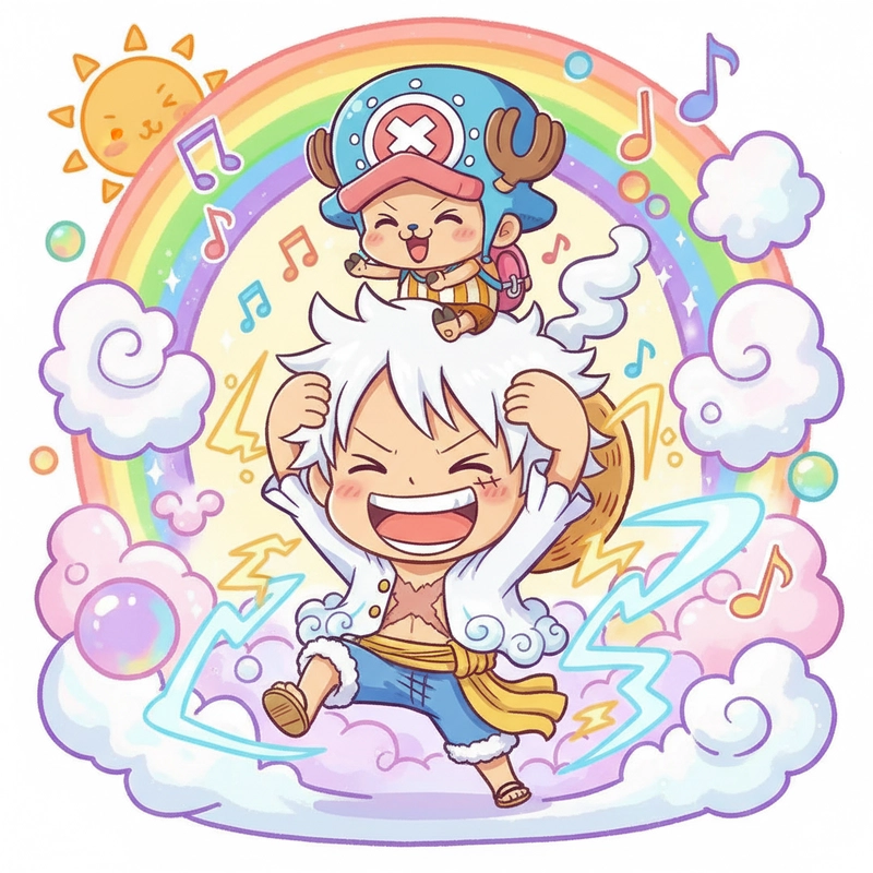 Ảnh anime Luffy Gear 5 chibi