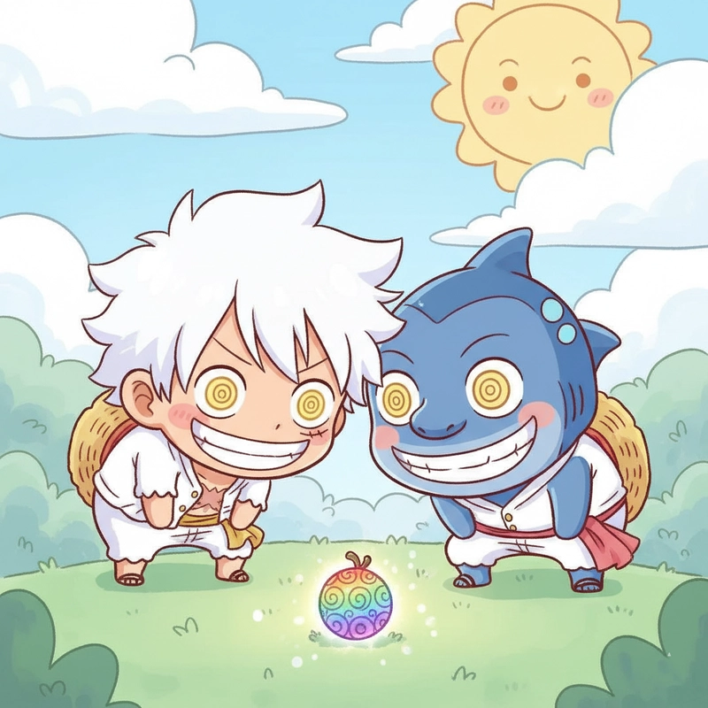 Ảnh chibi Luffy Gear 5 cute One Piece