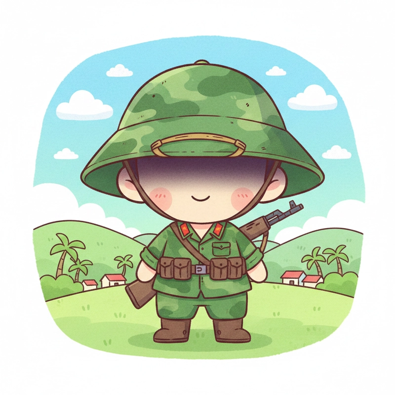 Ảnh chibi chú bộ đội phong cách cute