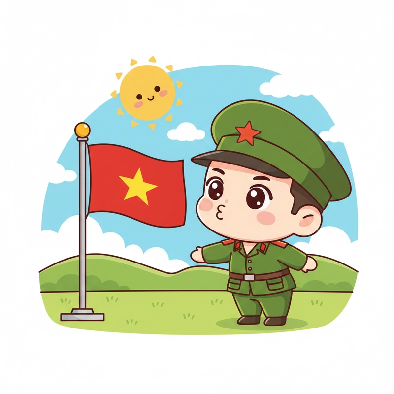 Ảnh chú bộ đội chibi dễ tải
