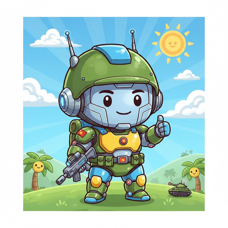 Ảnh chú bộ đội chibi ngộ nghĩnh