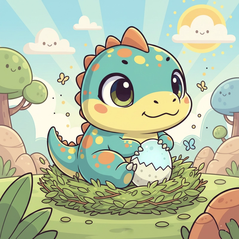 Ảnh khủng long chibi cute độc đáo