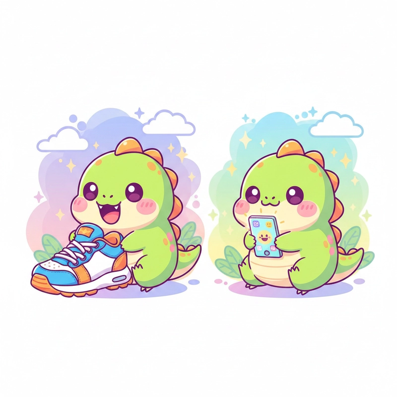 Ảnh khủng long chibi nhỏ nhắn