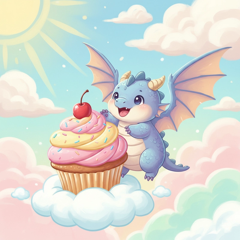 Ảnh rồng chibi cute pastel