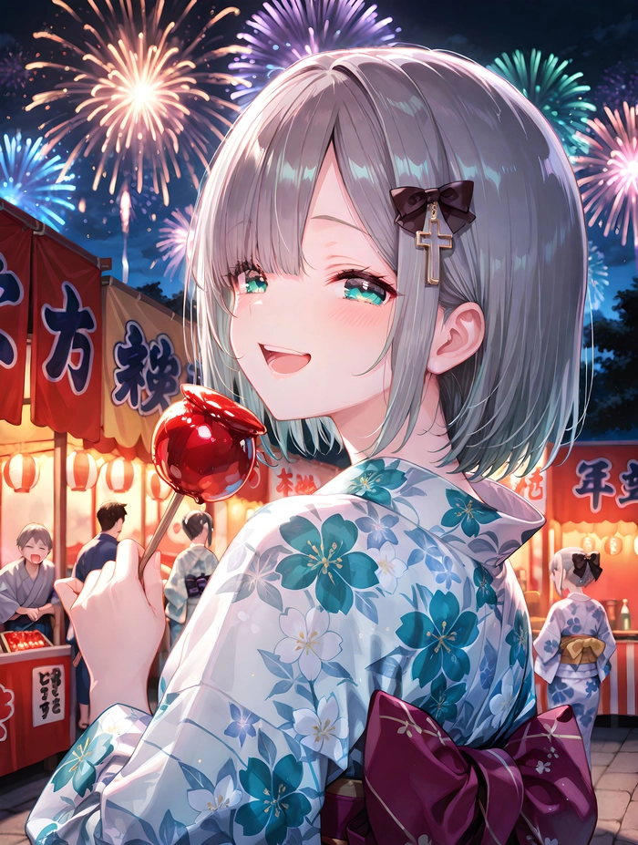 Anime girl tóc xám cool ngầu