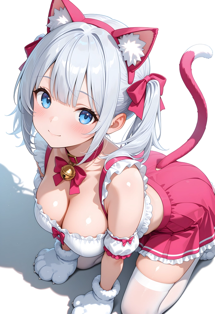 Anime girl tóc xám nhẹ nhàng