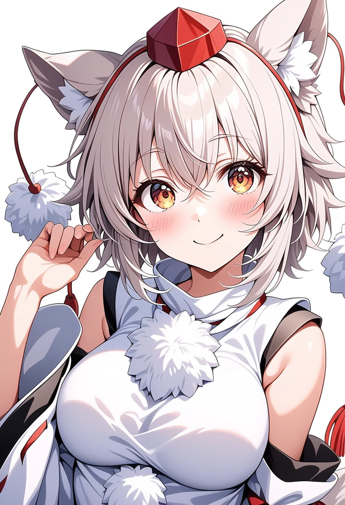 Anime girl tóc xám quyến rũ