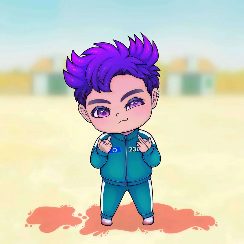 Chibi Thanos phong cách Squid Game