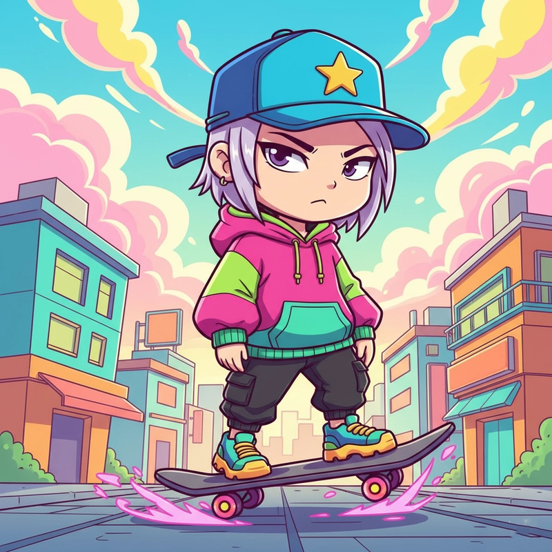 Chibi nữ ngầu thần thái mạnh mẽ