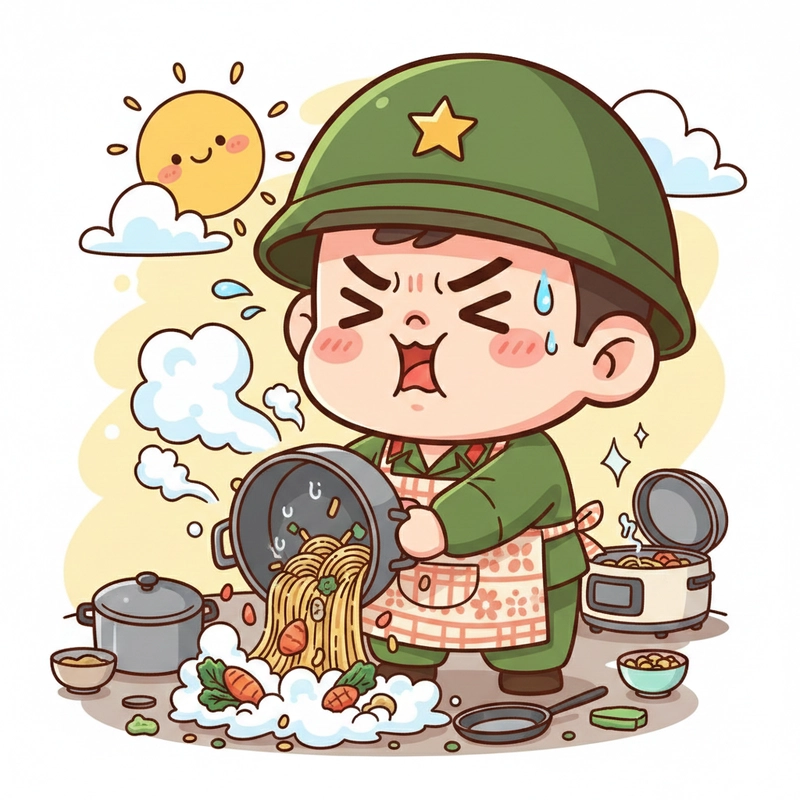 Chú bộ đội chibi hoạt hình dễ thương