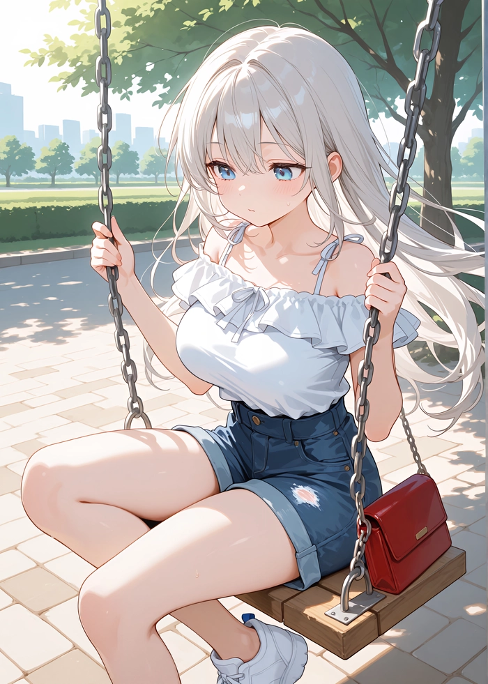 Hình Anime girl tóc xám buồn