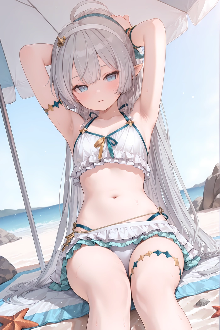 Hình Anime girl tóc xám ngầu