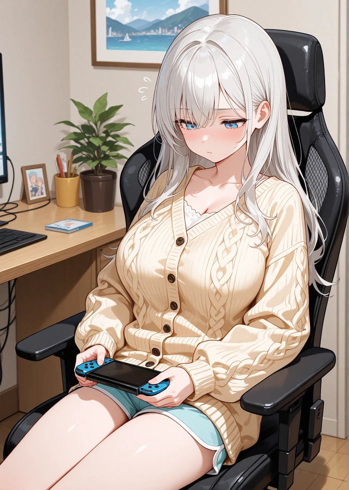 Hình Anime nữ tóc xám cute