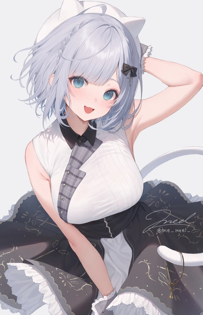 Hình Anime tóc xám nữ cute