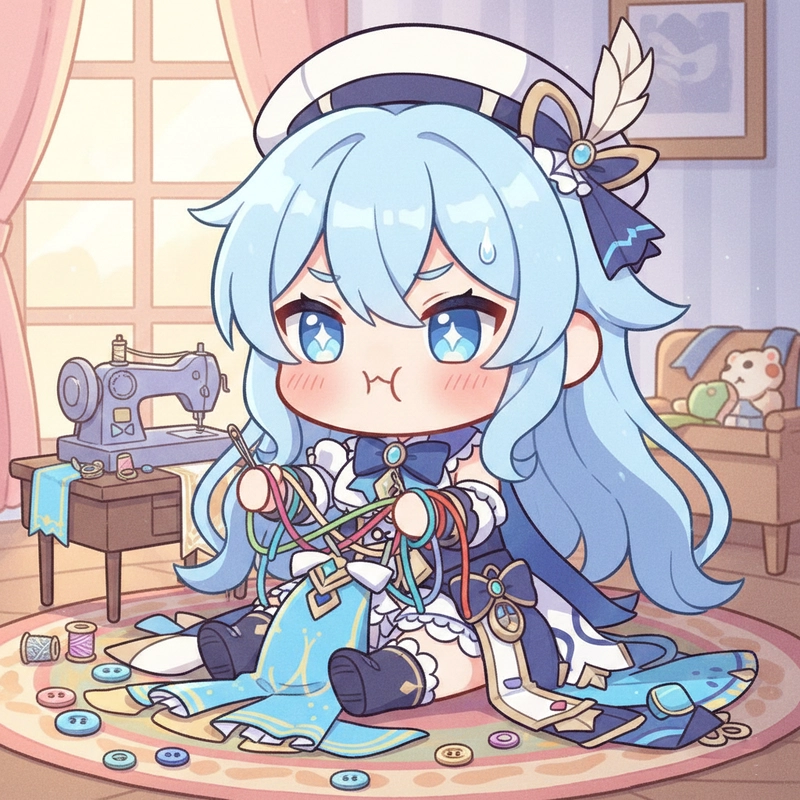 Hình Furina chibi phong cách Genshin Impact