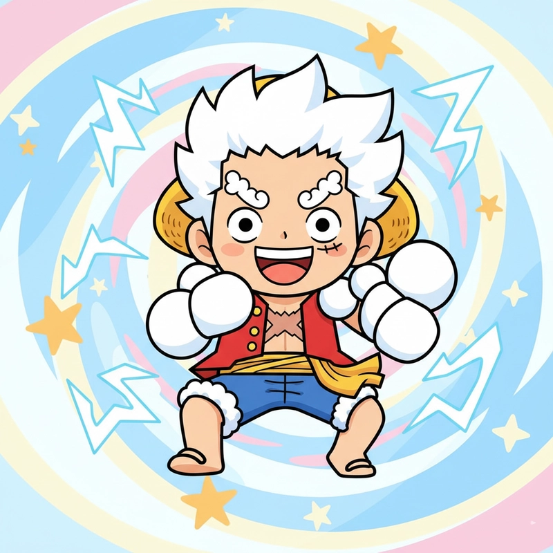 Hình Gear 5 Luffy chibi đáng yêu