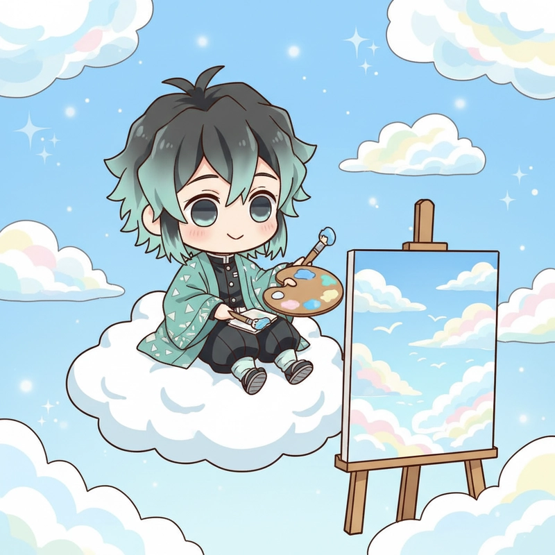 Hình Muichiro Tokito chibi mềm mại