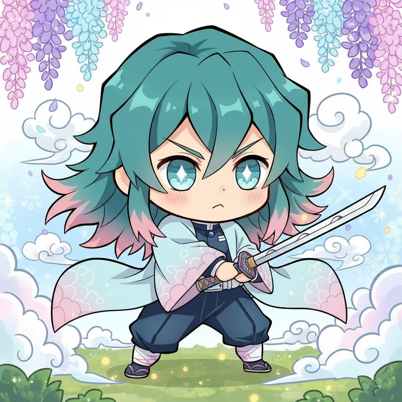 Hình Muichiro chibi cute ngây thơ