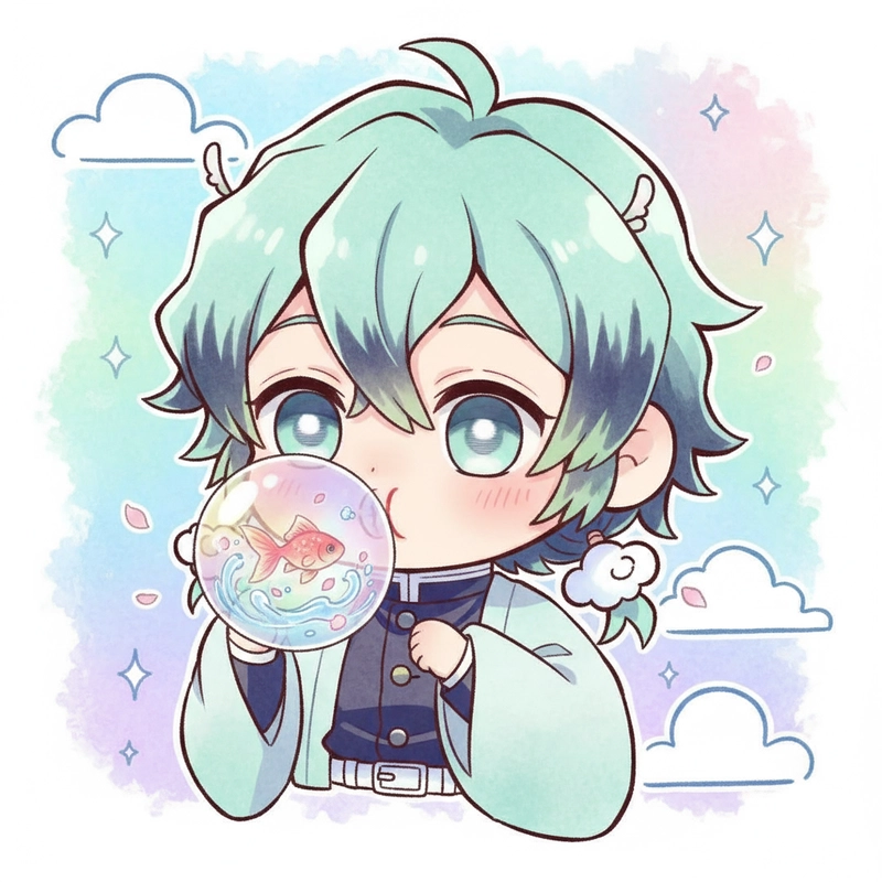 Hình Muichiro chibi cute trong trẻo