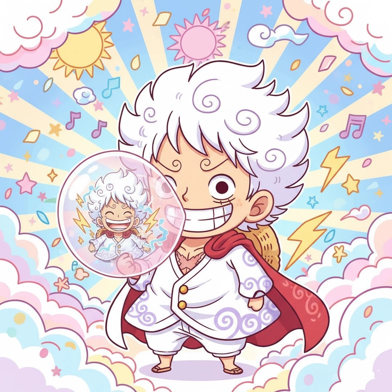 Hình One Piece Luffy chibi mềm mại