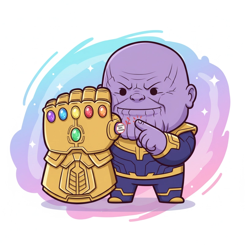 Hình Thanos Marvel chibi cute biểu cảm dễ thương