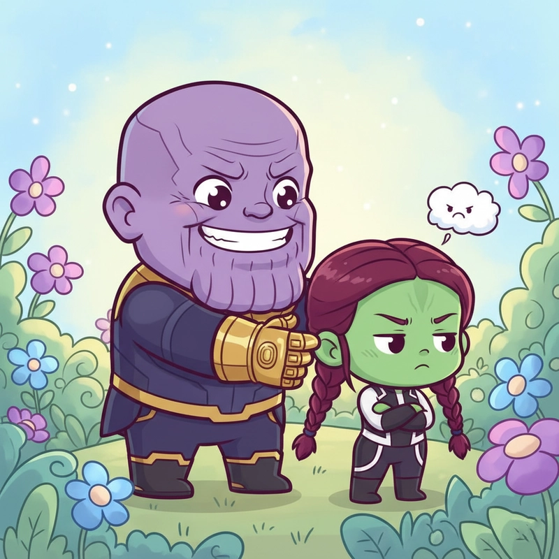 Hình Thanos chibi Marvel sinh động