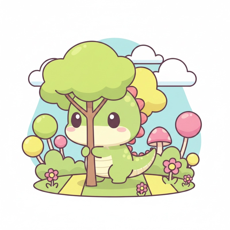 Hình ảnh khủng long chibi đáng yêu