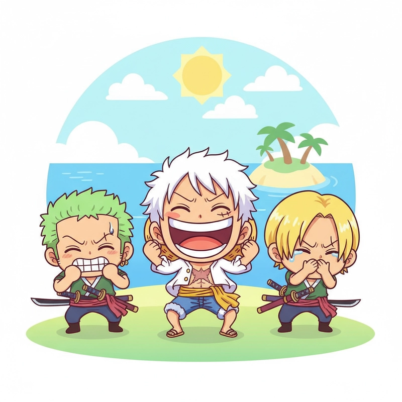 Hình chibi Luffy Gear 5 dễ thương