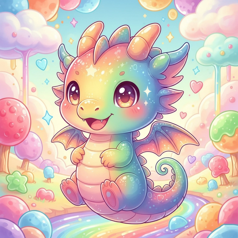 Hình con rồng chibi đáng yêu