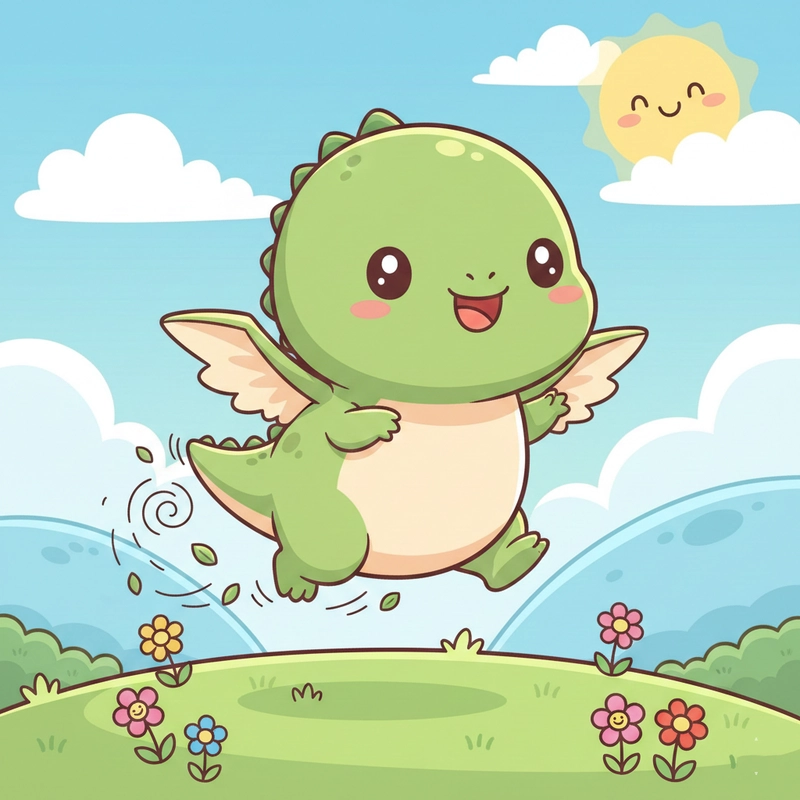 Hình khủng long cute chibi dễ thương