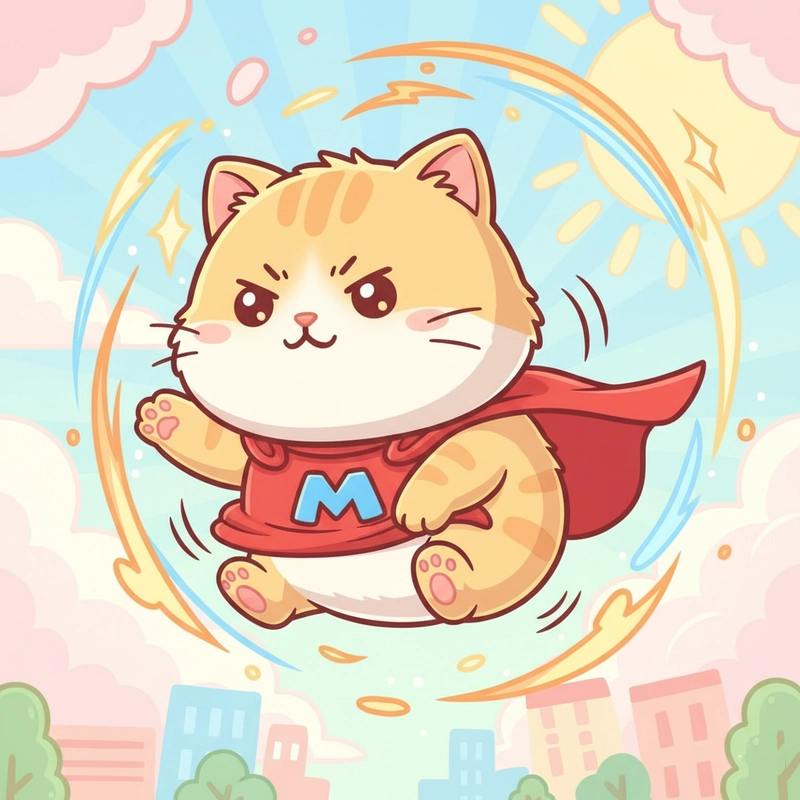 Hình mèo chibi cute tươi sáng