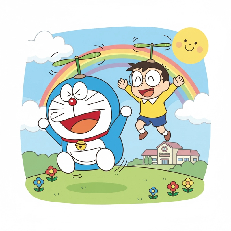 Hình nền Doraemon chibi ngộ nghĩnh