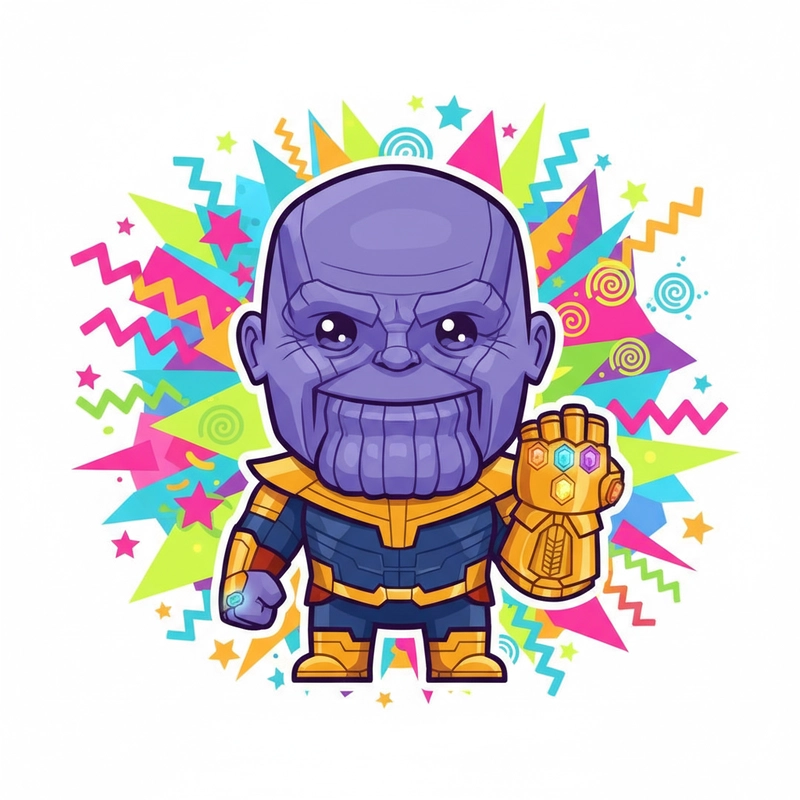 Hình nền Thanos Marvel chibi sinh động