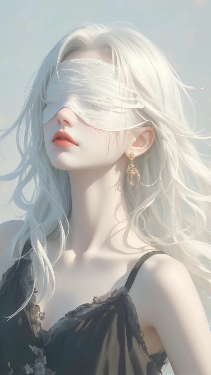 Hình nền cô gái buồn nghệ thuật đen trắng