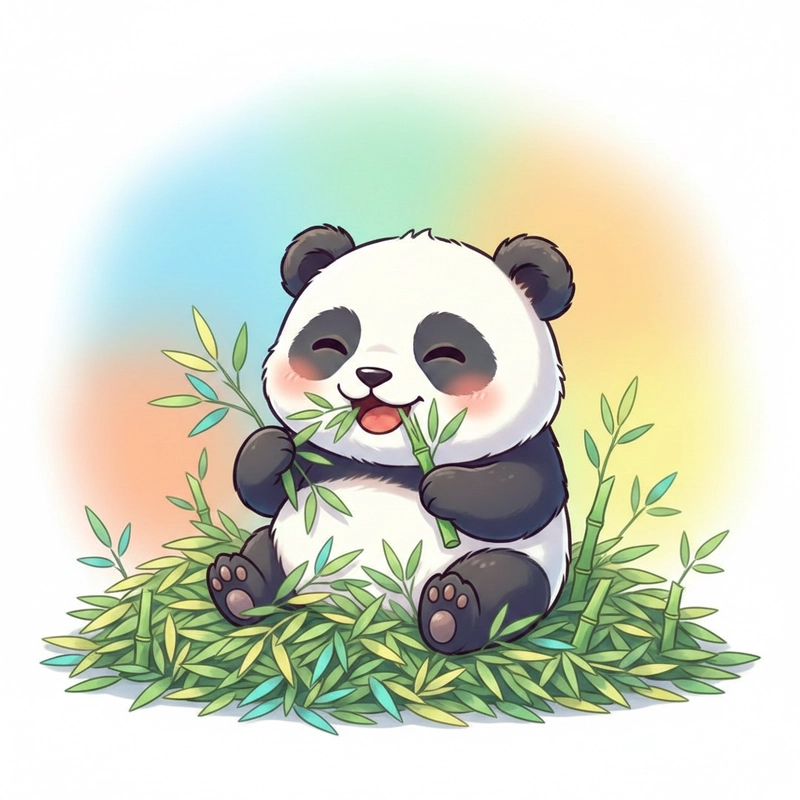 Hình nền gấu trúc cute chibi xinh xắn