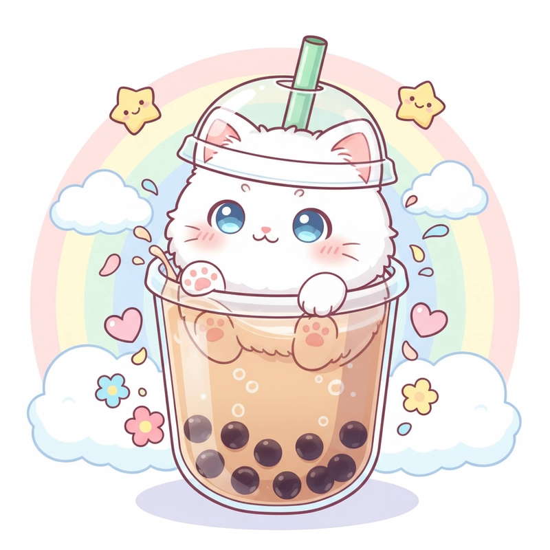 Hình nền mèo chibi cute cho điện thoại